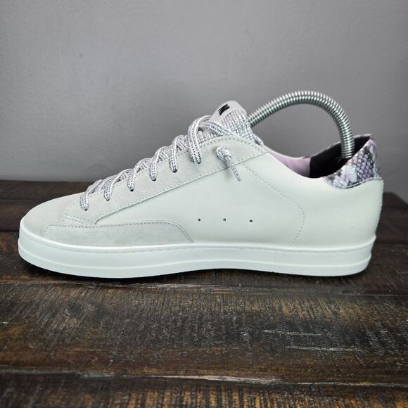 NEW P448 John Womens Size EU 39 US 8.5-9 Lace Up Low Capsule Shoes White Lilac - Picture 6 of 12